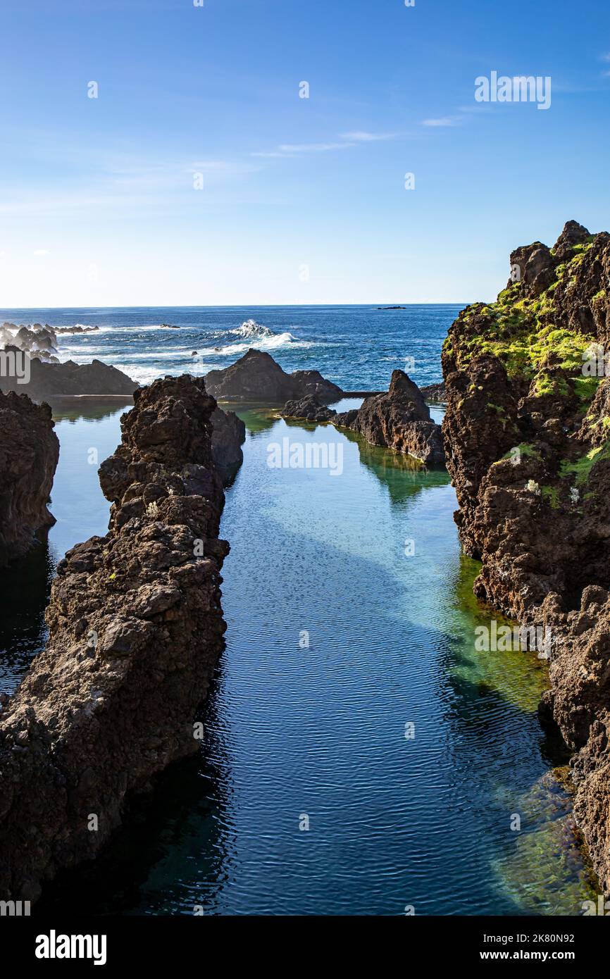 Municipalité de Porto Moniz sur l'île de Madère Banque D'Images
