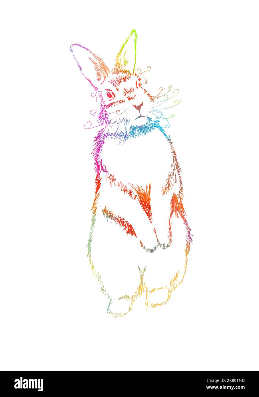 Le lièvre coloré est debout. Illustration vectorielle Illustration de Vecteur