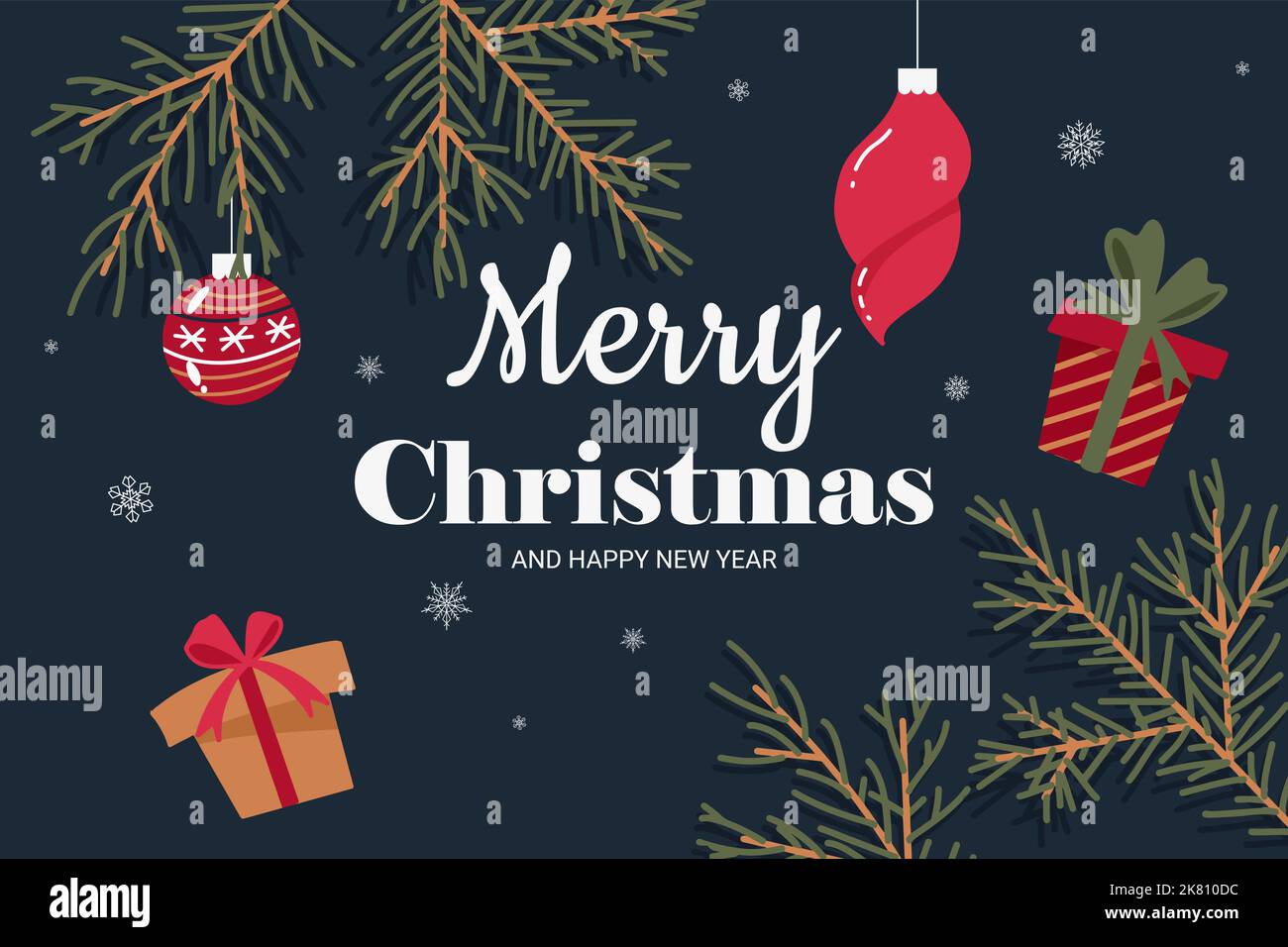 L'inscription Joyeux Noël et bonne année Illustration de Vecteur