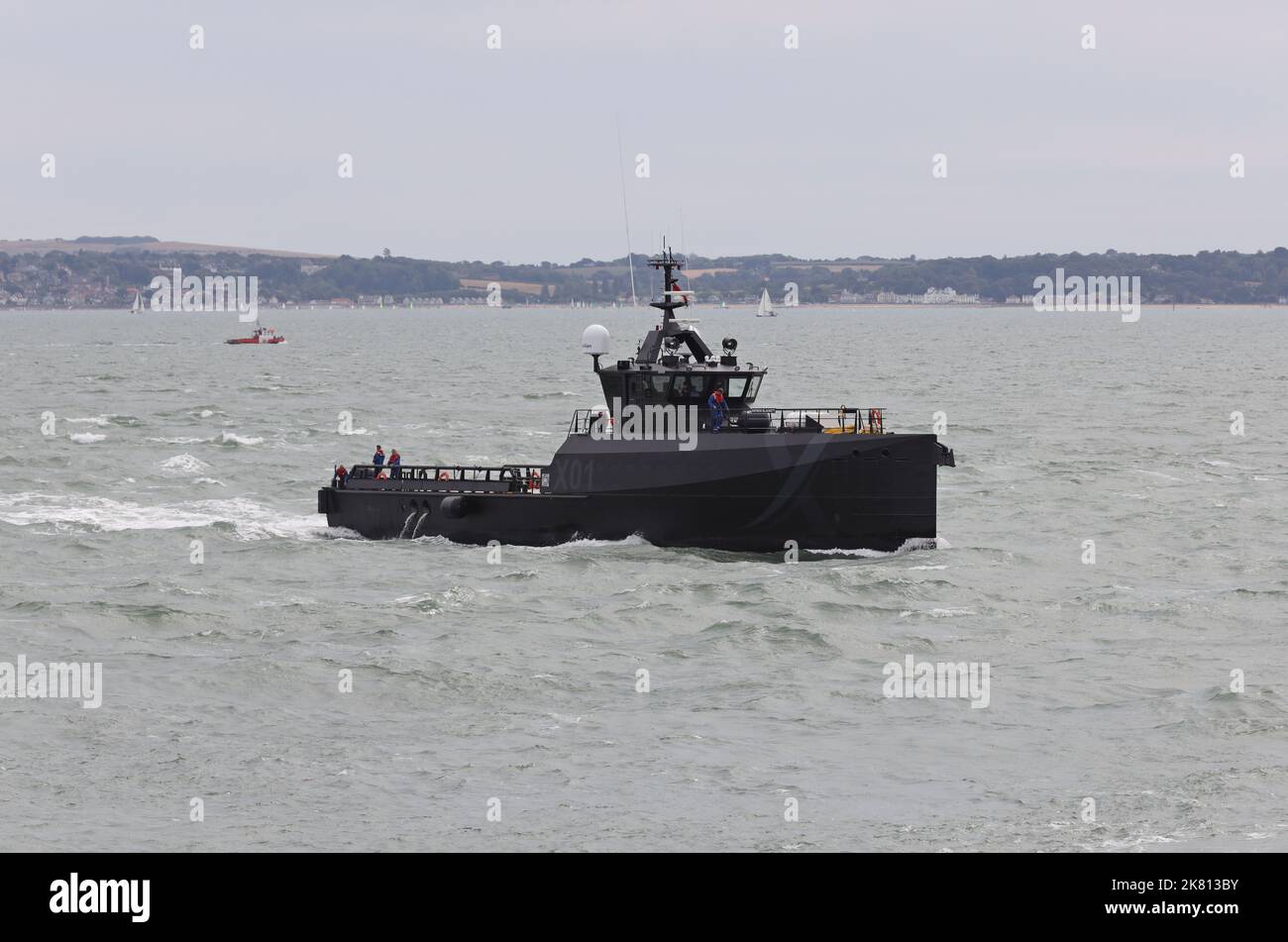 La plate-forme d'essais NavyX XV PATRICK BLACKETT arrive à la base navale pour la première fois Banque D'Images