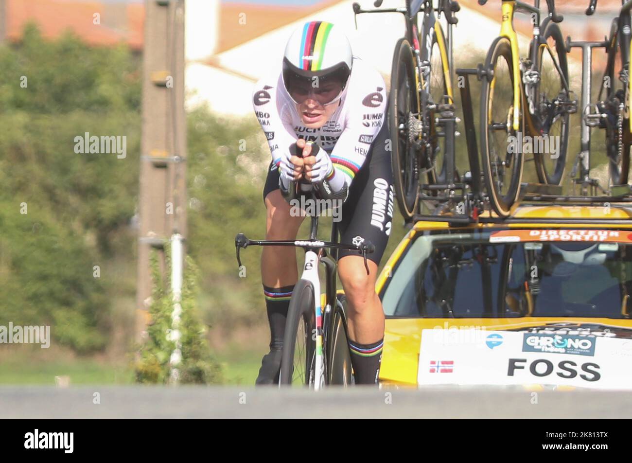 Tobias Foss de L'ÉQUIPE JUMBO-VISMA lors de l'UCI Chrono des Nations 2022, course cycliste sur 16 octobre 2022 aux Herbiers, France - photo Laurent Lairys / DPPI Banque D'Images