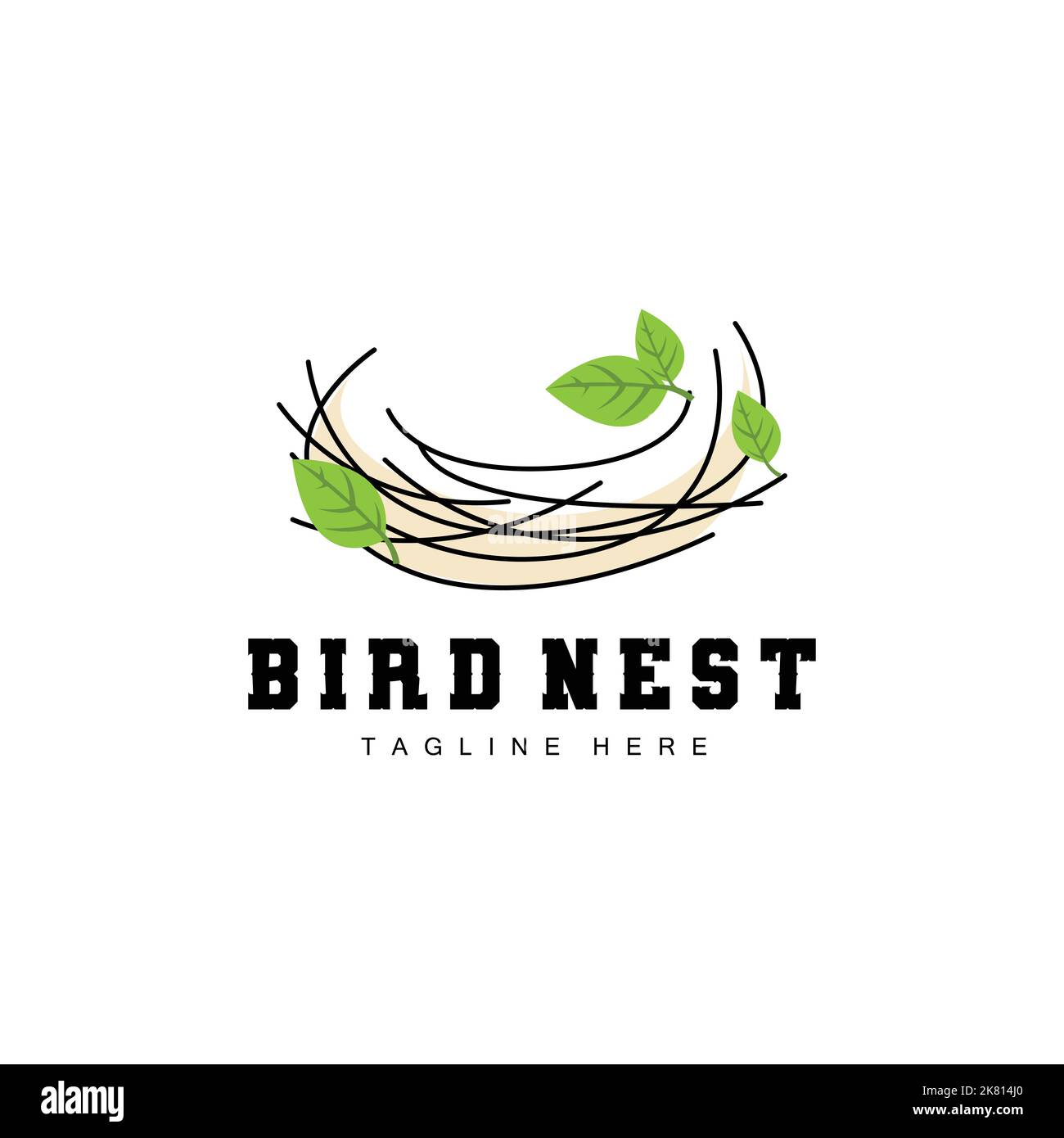 Logo Bird's Nest, vecteur Bird House pour œufs, illustration du logo
