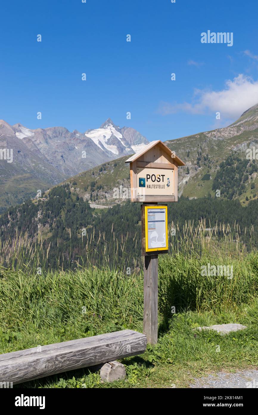 Grossglockner, la plus haute montagne d'Autriche. Vue depuis Grossglockner High Alpine Road. Banque D'Images