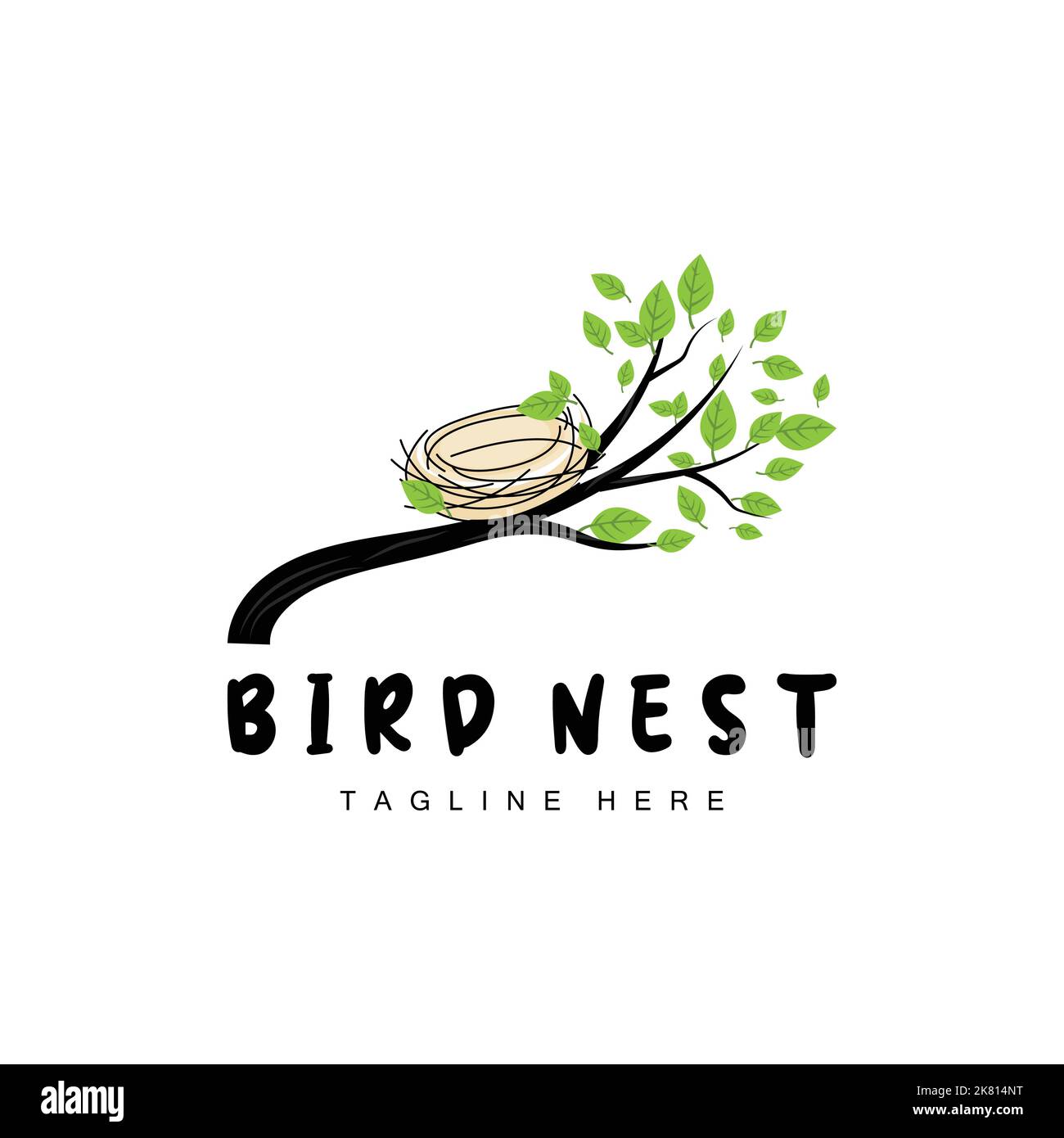 Logo Bird's Nest, vecteur Bird House pour œufs, illustration du logo