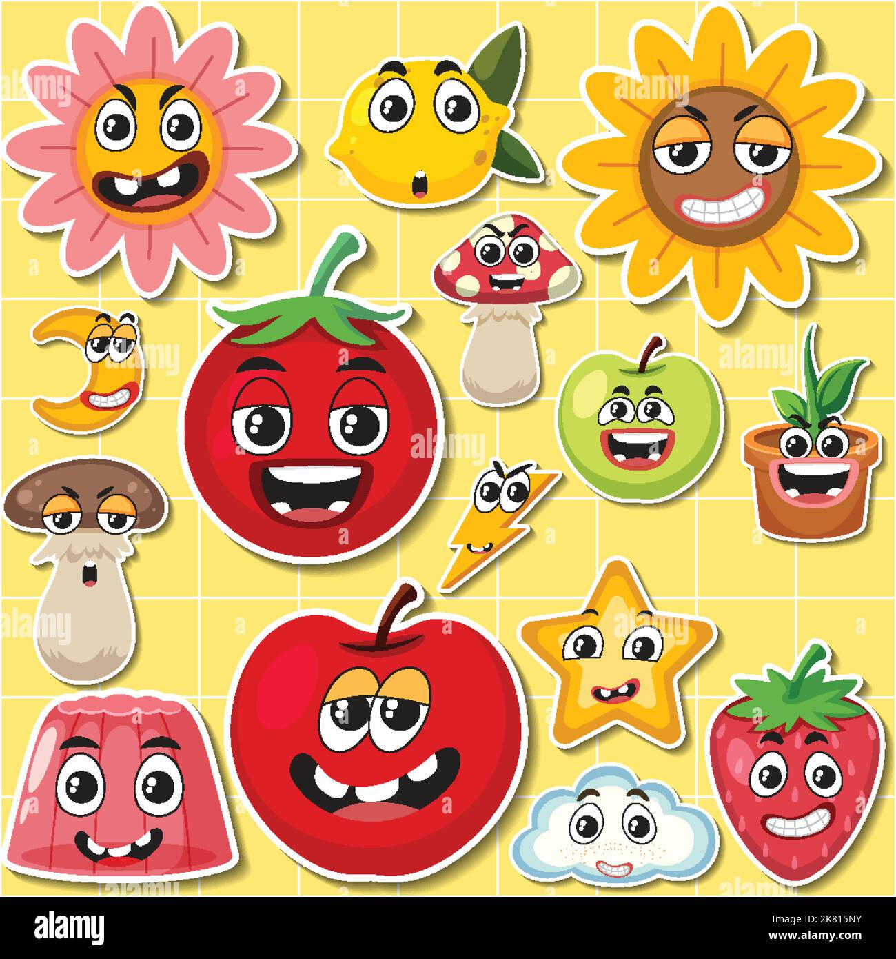 Joli autocollant à motif sans couture Illustration de Vecteur