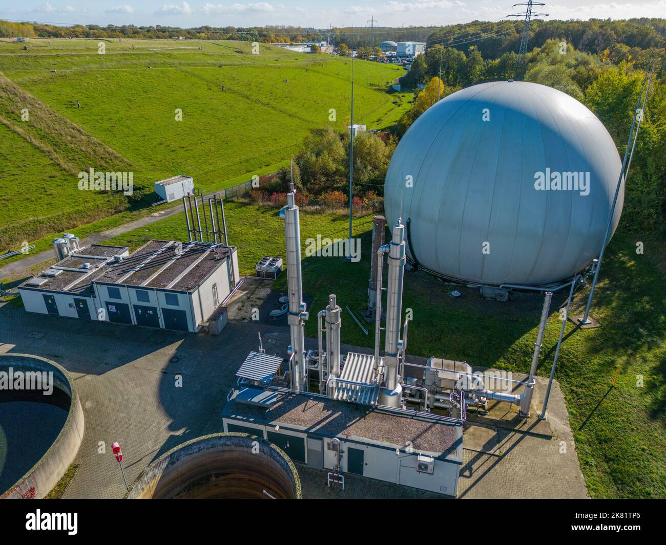Stockage de biogaz, usine de valorisation de biogaz, purification de ...