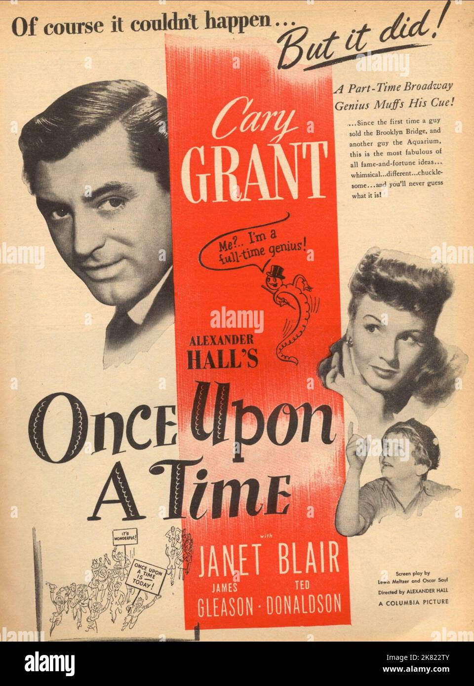 Cary Grant film de l'affiche : une fois par temps (1945) Directeur : Alexander Hall 11 mai 1944 **AVERTISSEMENT** cette photographie est à usage éditorial exclusif et est le droit d'auteur de COLUMBIA et/ou le photographe assigné par la Société du film ou de la production et ne peut être reproduite que par des publications dans le cadre de la promotion du film ci-dessus. Un crédit obligatoire pour LA COLOMBIE est requis. Le photographe doit également être crédité lorsqu'il est connu. Aucune utilisation commerciale ne peut être accordée sans l'autorisation écrite de la Société du film. Banque D'Images