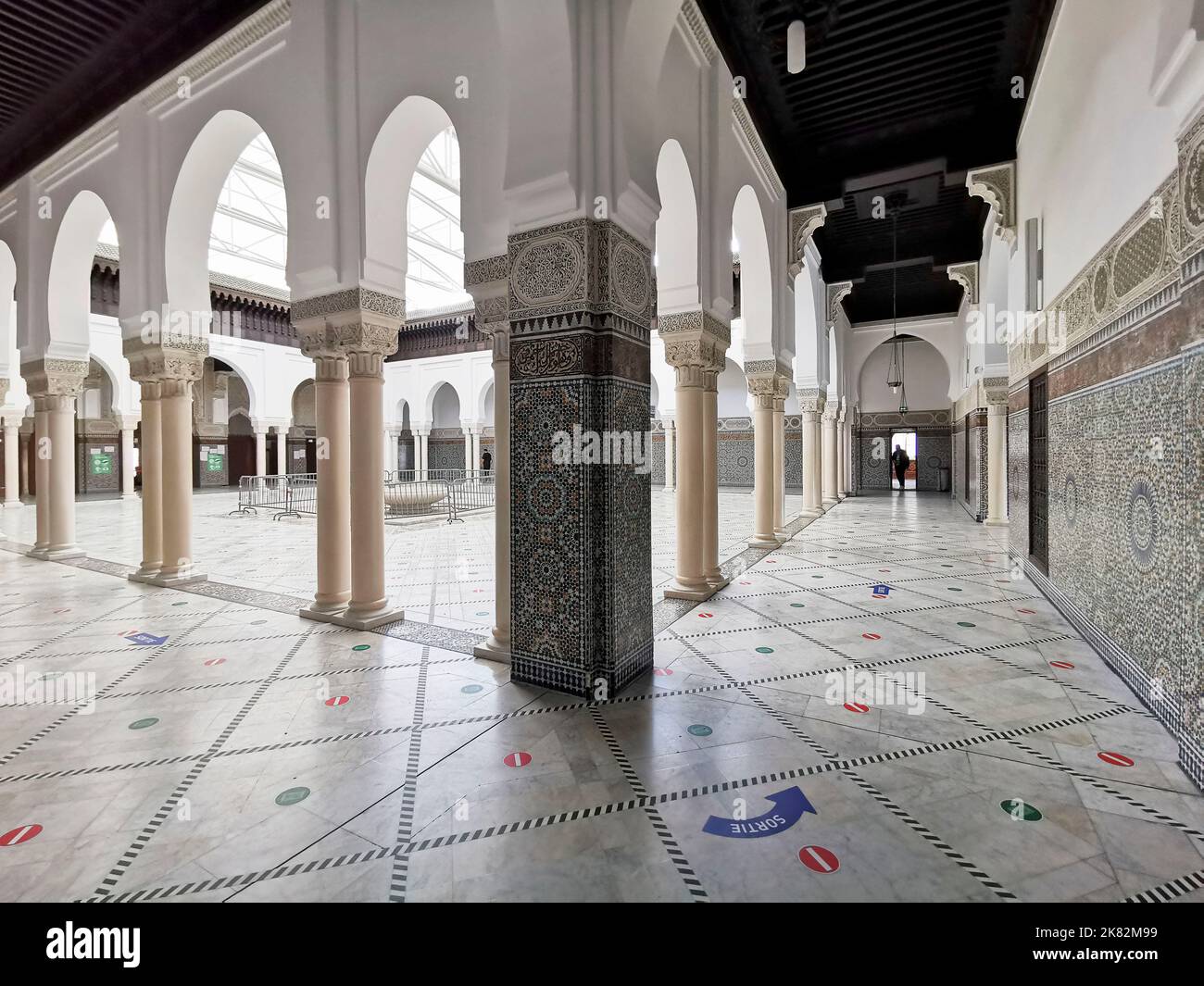 France, Paris, la Grande Mosquée de Paris, la Grande Mosquee de Paris, également connue sous le nom de Grande Mosquée de Paris ou simplement la Mosquée de Paris, se trouve dans Banque D'Images