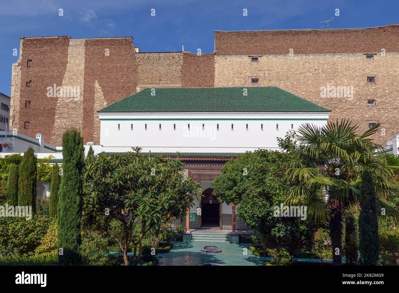 France, Paris, la Grande Mosquée de Paris, la Grande Mosquee de Paris, également connue sous le nom de Grande Mosquée de Paris ou simplement la Mosquée de Paris, se trouve dans Banque D'Images