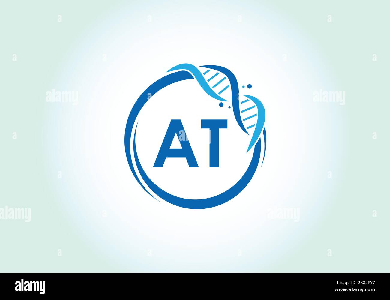 Lettre À l'alphabet monogramme dans un cercle avec l'ADN. Conception du logo génétique. Emblème de police. Logo vectoriel moderne Illustration de Vecteur