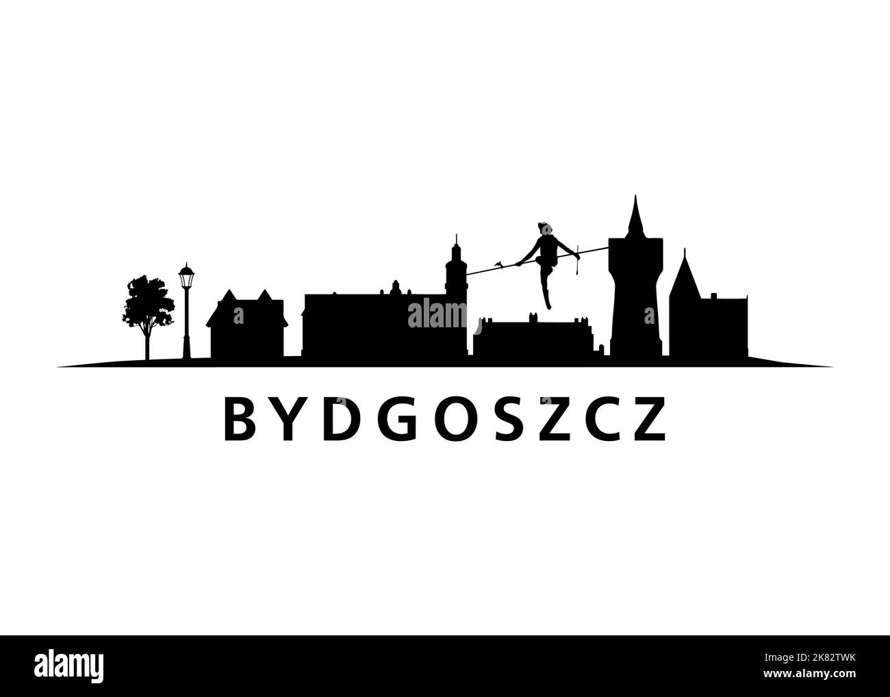 Bydgoszcz Polish Vector Skyline Illustration de Vecteur