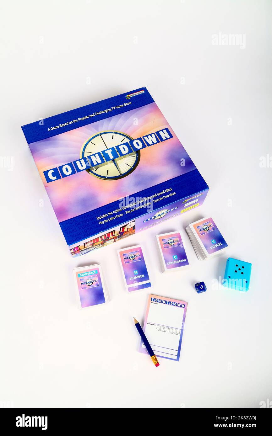 CH4 jeu de mots et de chiffres compte à rebours basé sur l'émission de télévision Banque D'Images