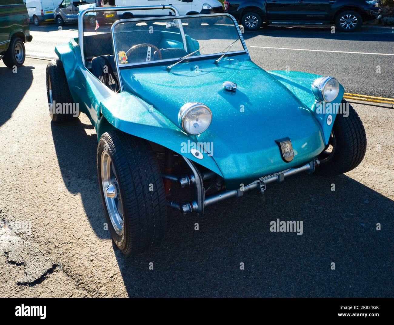 Promenade en buggy sur la plage de Meyers Manx lors d'un rallye à Scarborough Banque D'Images