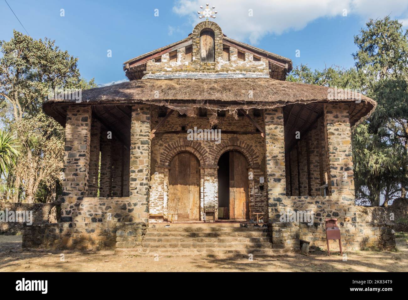 Debre Birhan (Berhan) Église Selassie à Gondar, en Éthiopie. Banque D'Images
