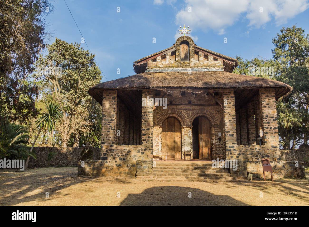 Debre Birhan (Berhan) Église Selassie à Gondar, en Éthiopie. Banque D'Images