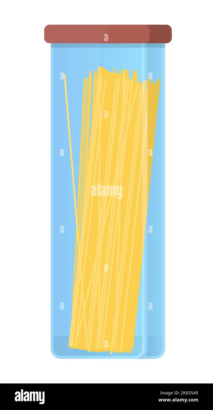 Un pot de spaghetti - moderne modèle plat image isolée unique Illustration de Vecteur