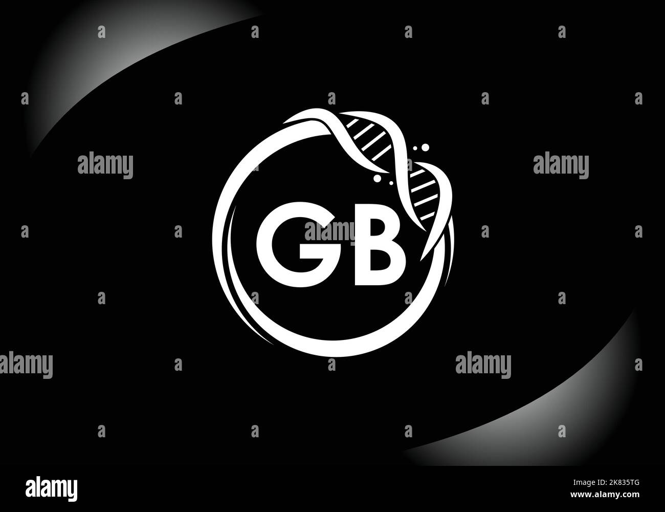 Lettre GB monogramme alphabet dans un cercle avec l'ADN. Conception du logo génétique. Emblème de police.logo vectoriel moderne pour la médecine, la science, le laboratoire Illustration de Vecteur