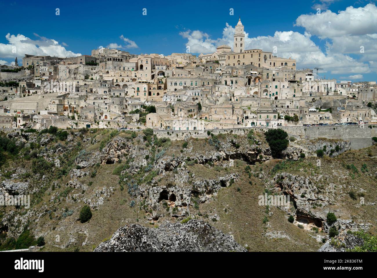 Vue sur la ville, Matera, province de Matera, Basilicate, Italie Banque D'Images