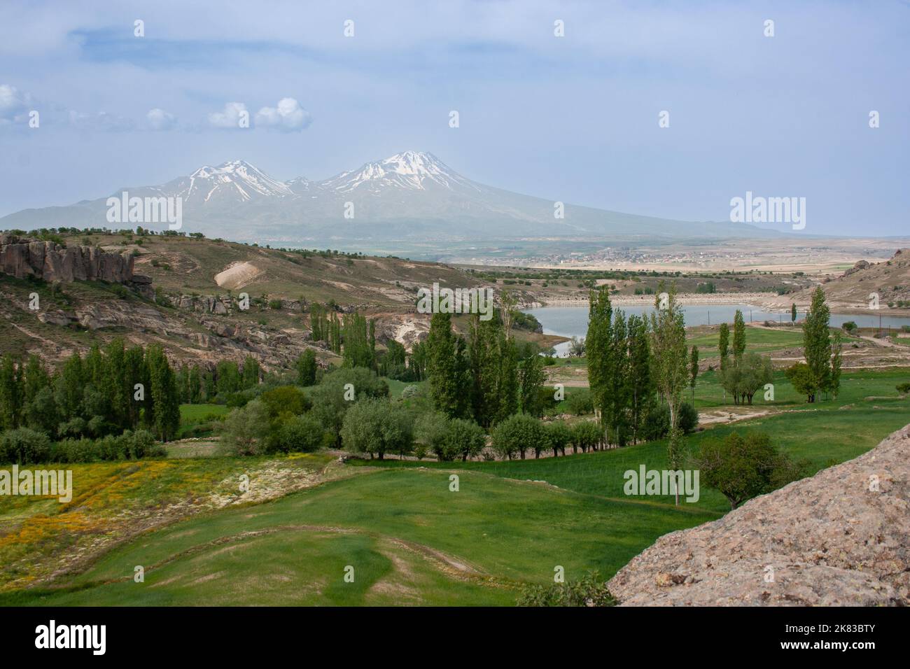 Paysage rural dans la région de la Cappadoce en Turquie Banque D'Images