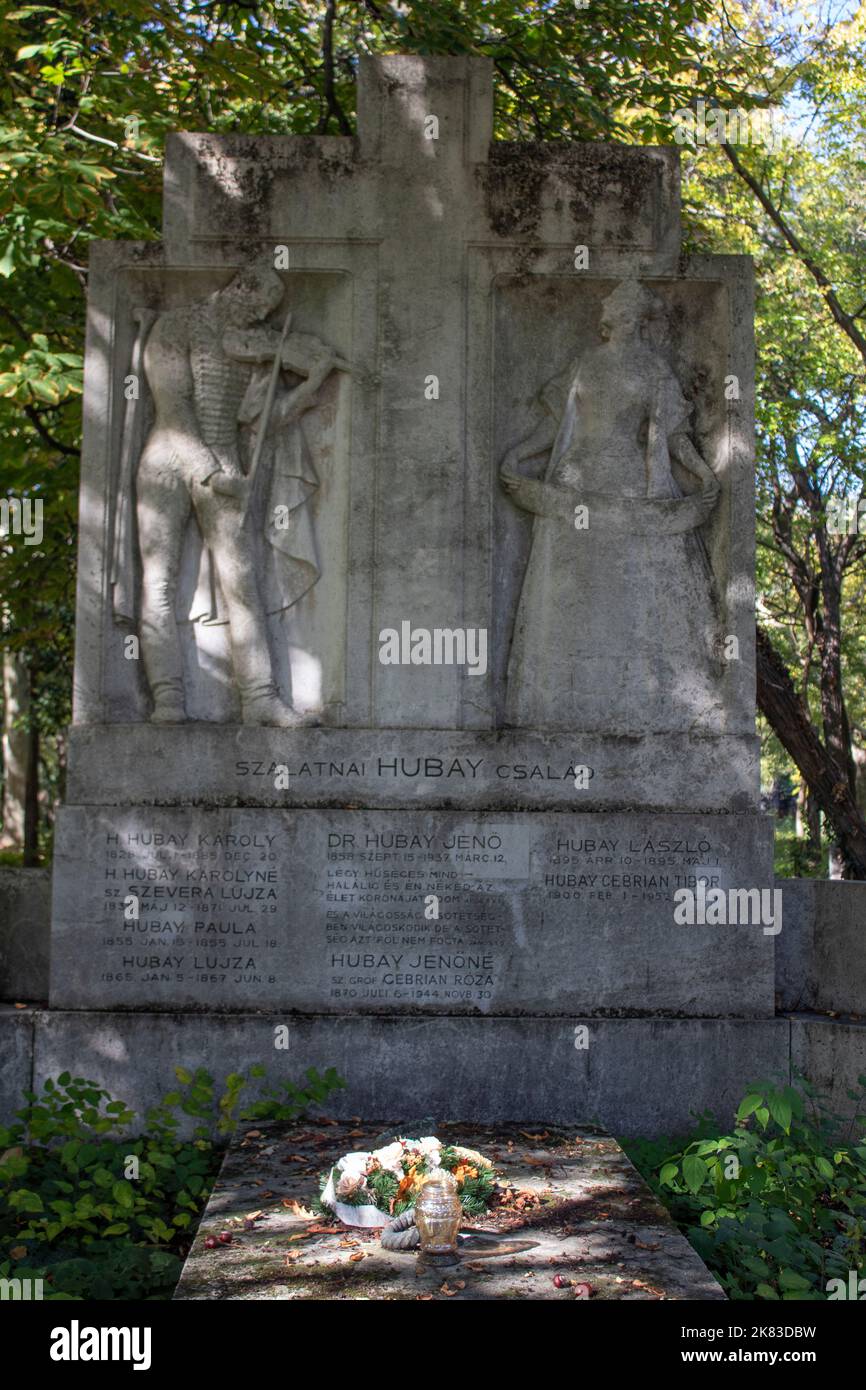 Tombe du cimetière de Kerepesi, Budapest, Hongrie Banque D'Images