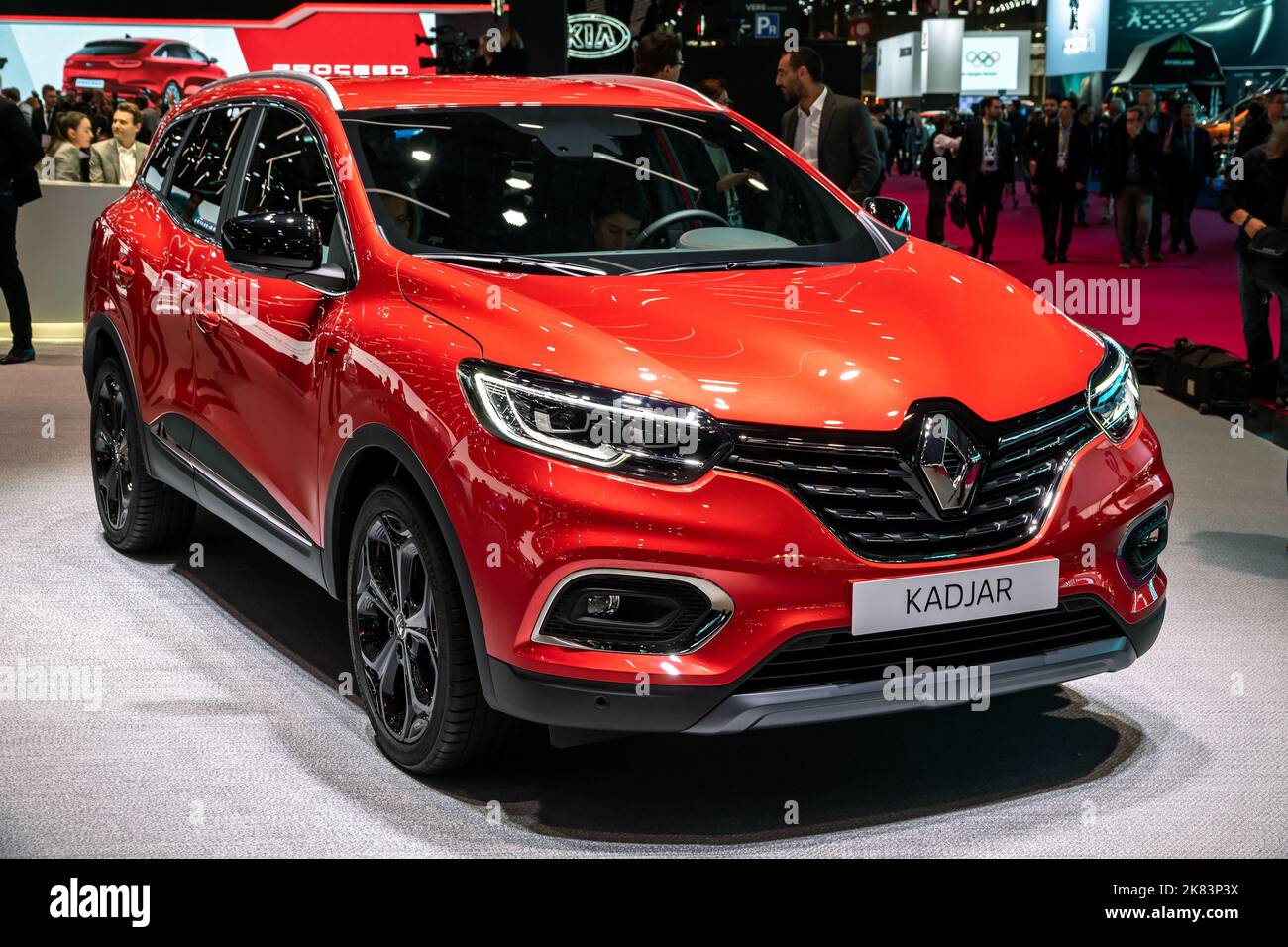 Le véhicule multisegment Renault Kadjar au salon de l'automobile de Paris, France - 3 octobre 2018. Banque D'Images