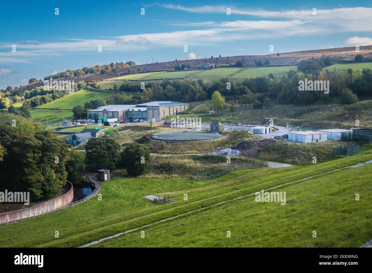 17.10.2022 Haworth, West Yorkshire, Royaume-Uni Sladen Valley Water Treatment Works près de Haworth, dans le West Yorkshire Banque D'Images