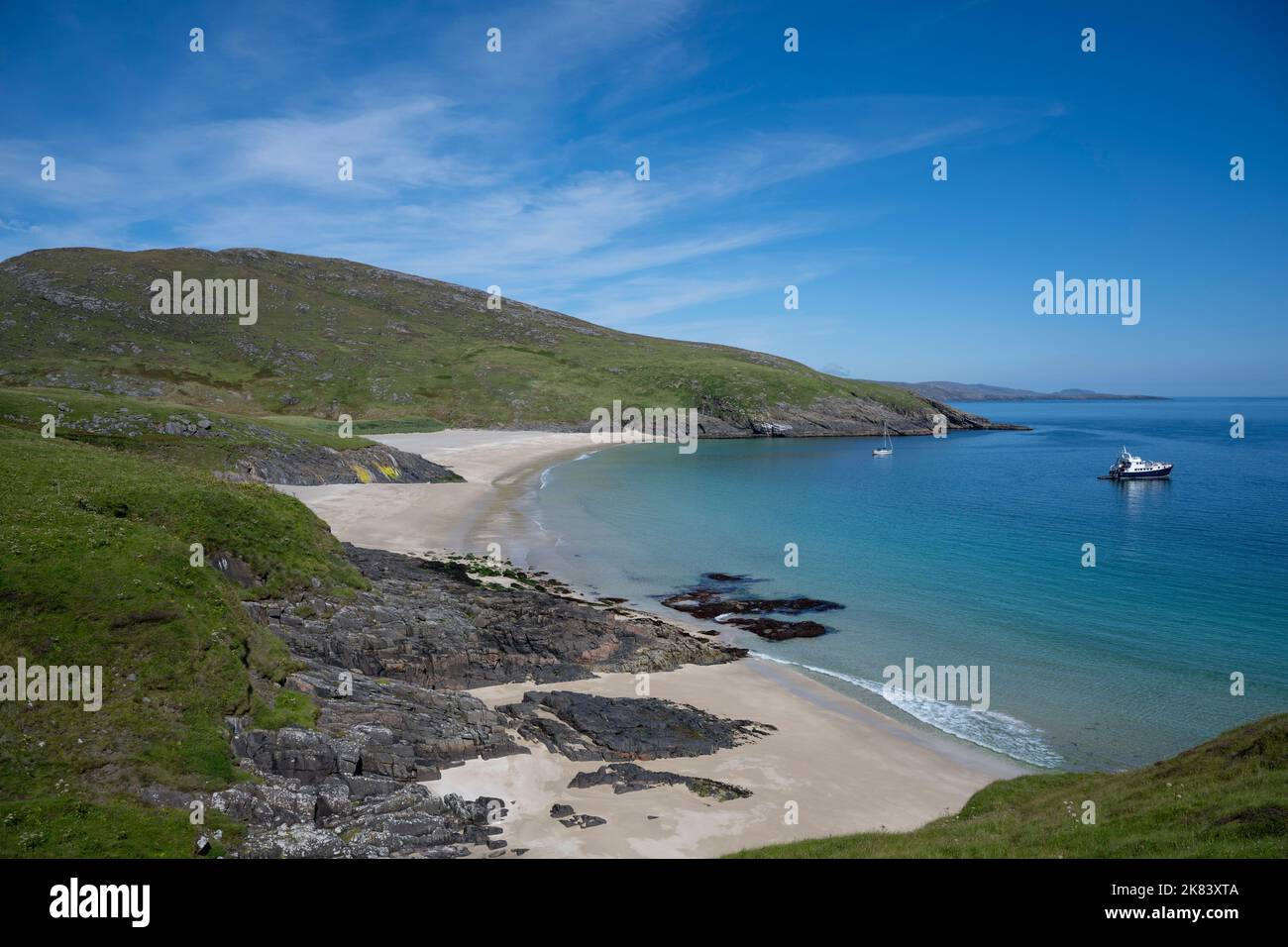 L'île de Mingulay, Bishop's Isles, Outer Hebrides, Écosse, Royaume-Uni Banque D'Images