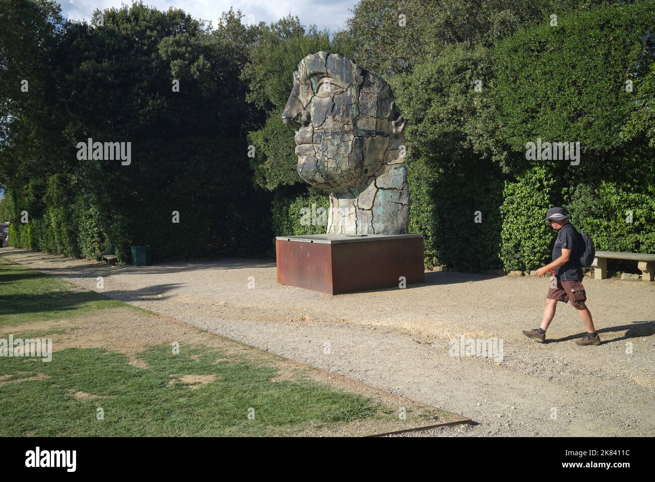Visage Sculpture par Igor Mitoraj Boboli Gardens Florence Italie Banque D'Images
