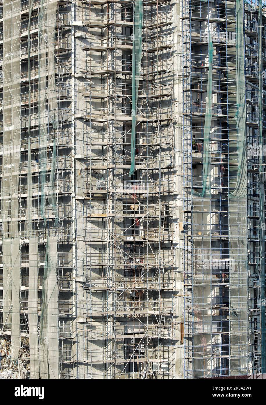 Vue sur la construction de bâtiments à Doha, au Qatar Banque D'Images
