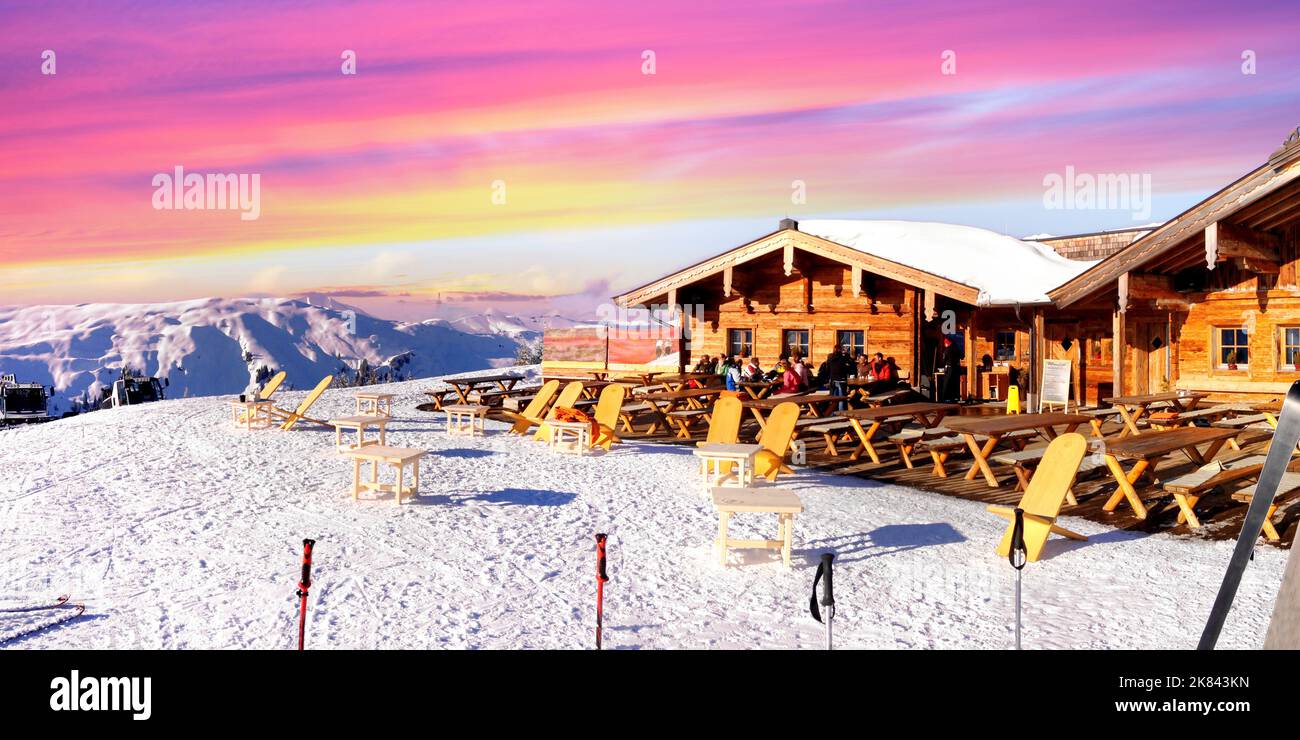 Vacances de ski à Zillertal, Autriche Banque D'Images