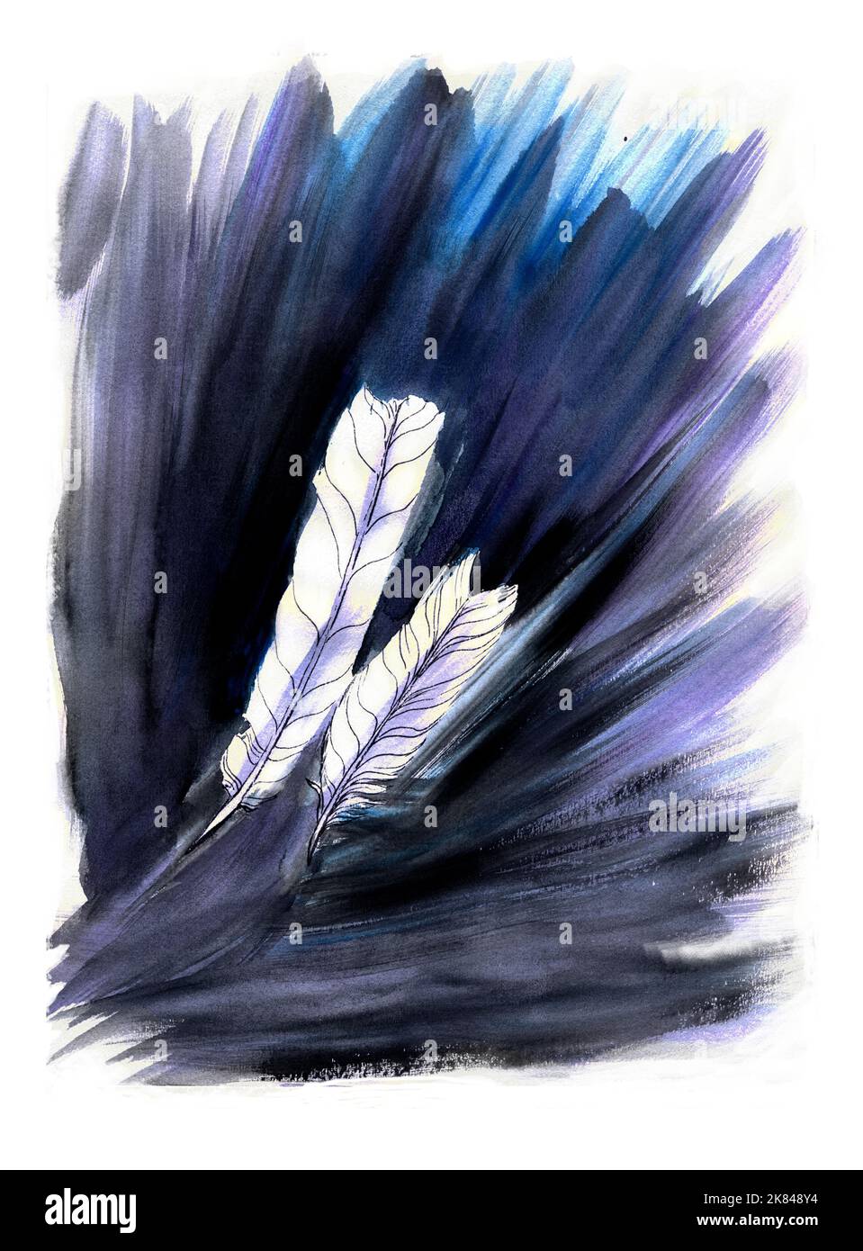 Arrière-plan abstrait avec plumes d'oiseau. Banque D'Images