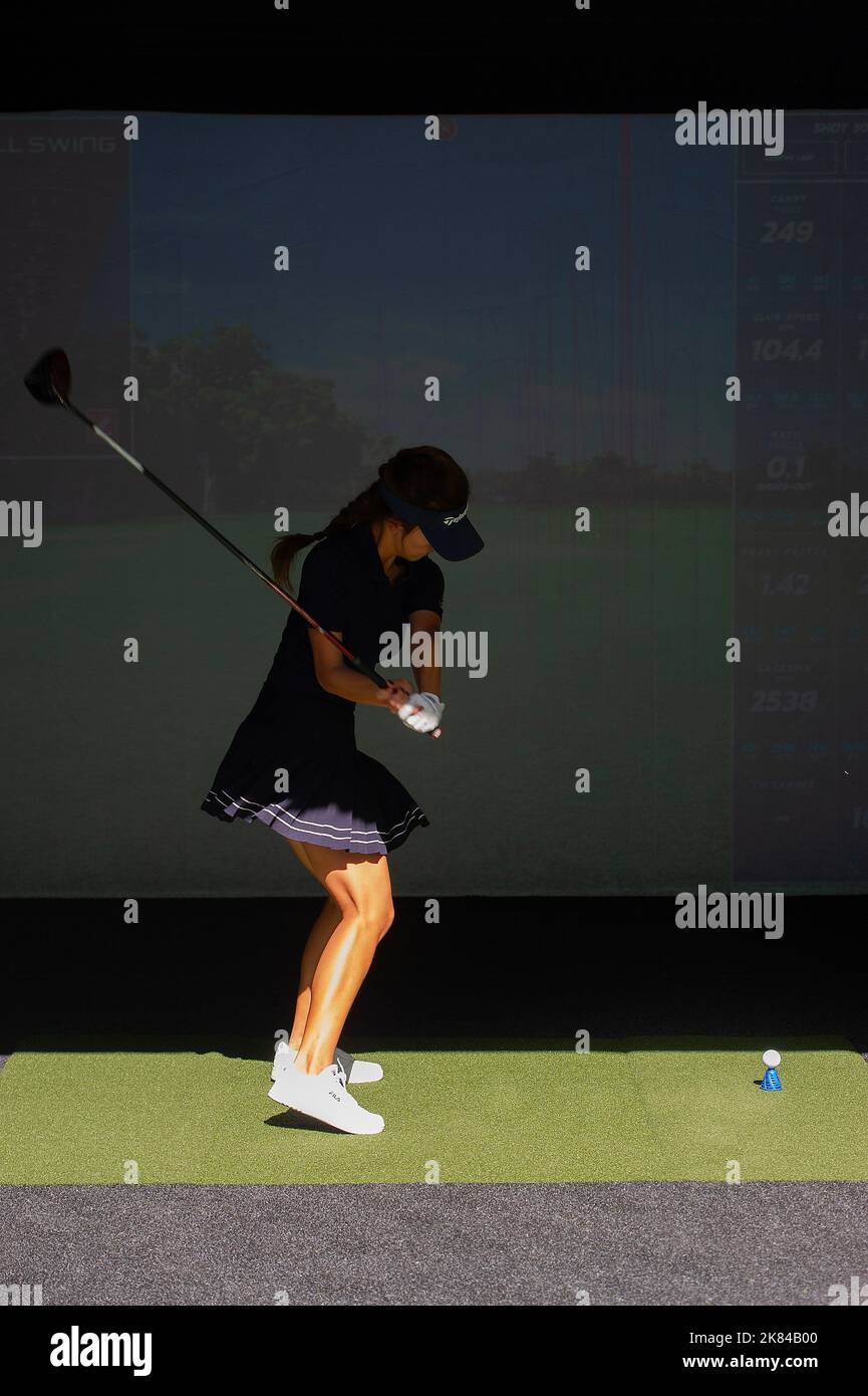 Austin, États-Unis . 20th octobre 2022. 20 octobre 2022: Muni ''Lily'' il est un golfeur professionnel chinois qui joue sur le LPGA basé aux États-Unis en action au Grand Prix des États-Unis, circuit of the Americas. Austin, Texas. Mario Cantu/CSM crédit: CAL Sport Media/Alay Live News Banque D'Images