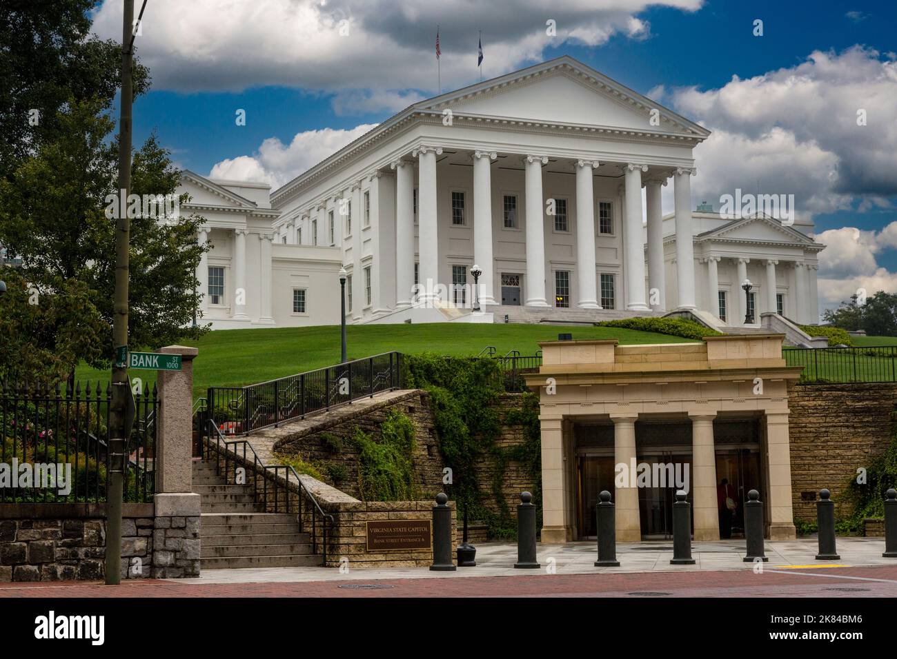 Richmond (Virginie). Le State Capitol Building, l'entrée souterraine. Style architectural palladien, République Début : Banque D'Images