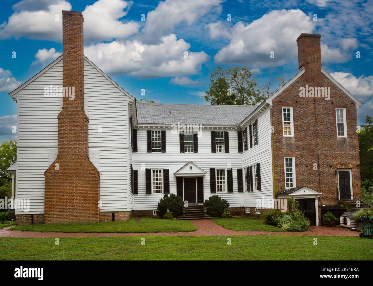 Manakin, Virginia. Tuckahoe Plantation House, construite par William Randolph, une maison de l'enfance de Thomas Jefferson. Banque D'Images