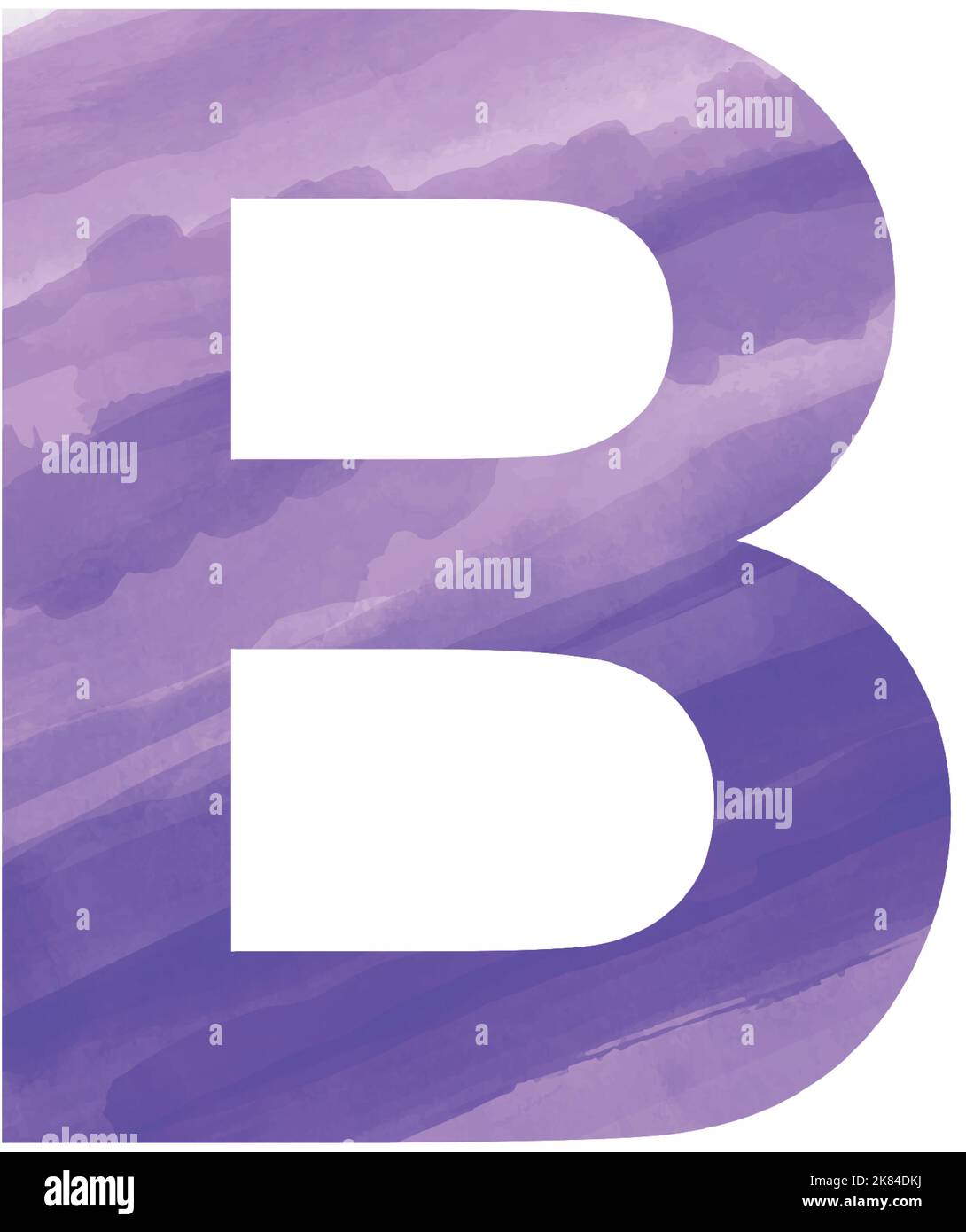 Alphabet anglais, lettre B peinte avec des peintures bleu aquarelle - illustration vectorielle Illustration de Vecteur