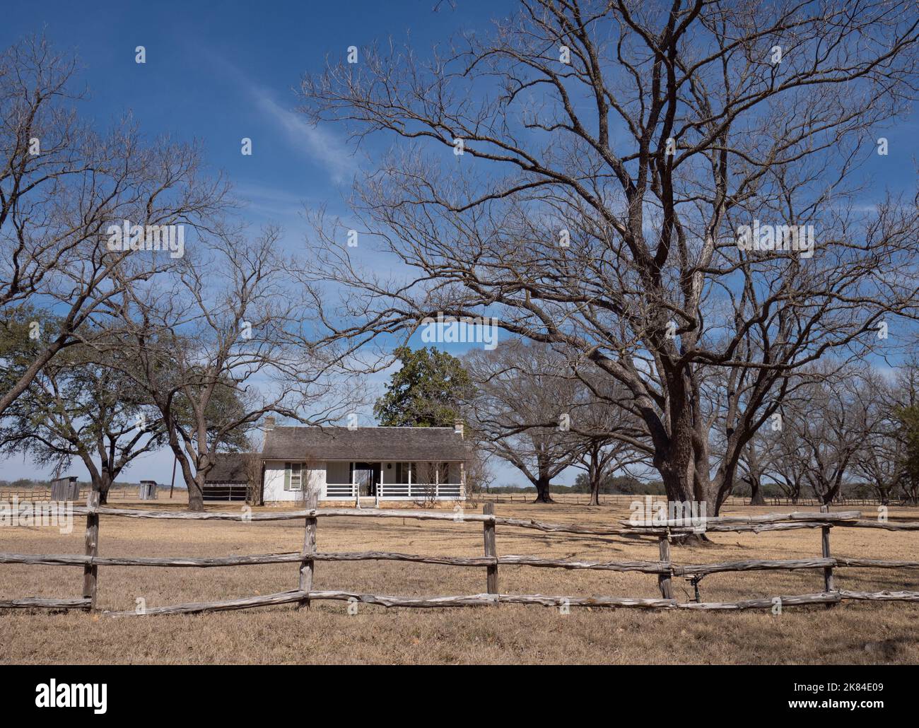 Le lieu de naissance reconstruit du président américain Lyndon B. Johnson dans le parc national de Lyndon B. Johnson près de Johnson City, Texas. Banque D'Images