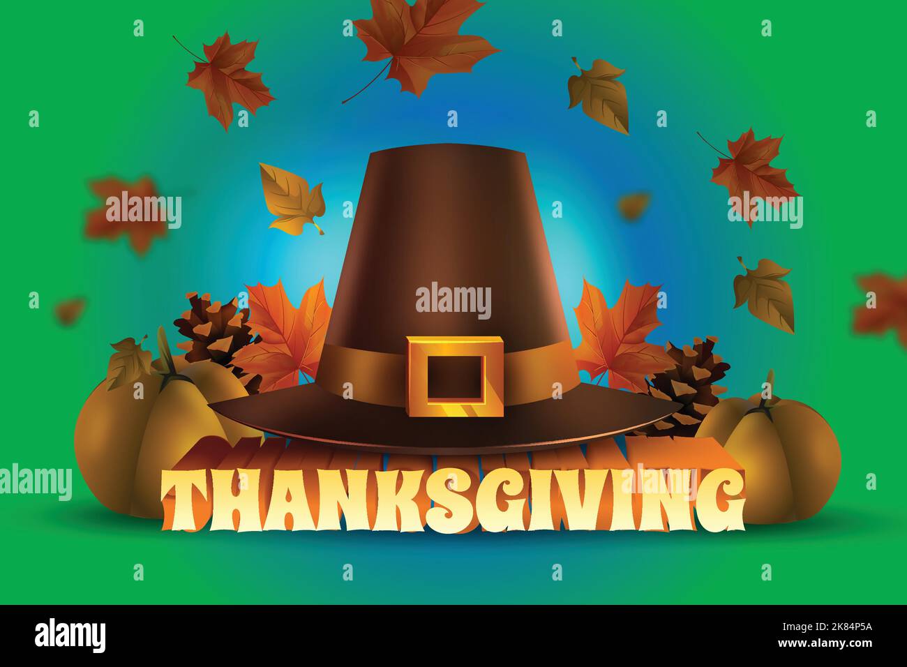 illustration réaliste de la conception vectorielle d'arrière-plan de thanksgiving Illustration de Vecteur