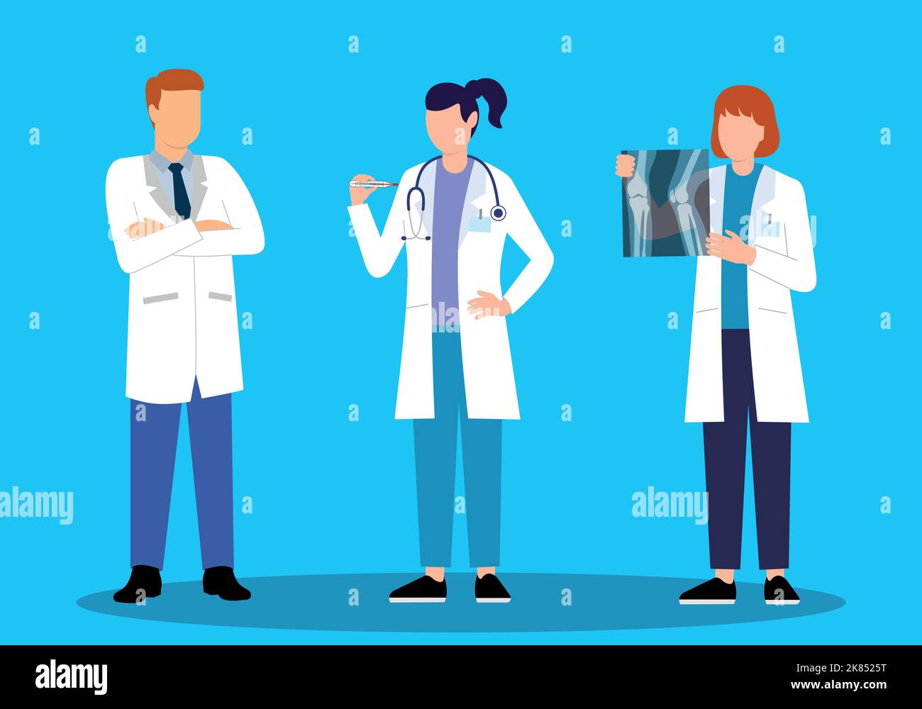Équipe de médecins modèle d'illustration médecin homme et femme Illustration de Vecteur