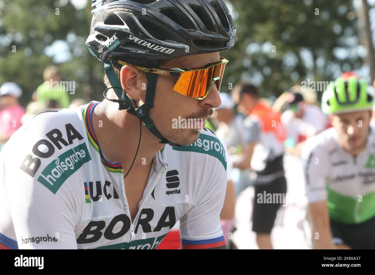 Bora Hansgrohe Peter Sagan pendant la phase 19 de la Vuelta a Espana (Tour d'Espagne) de LLEIDA - COLL DE LA RABASSA sur 14 septembre 2018. Banque D'Images