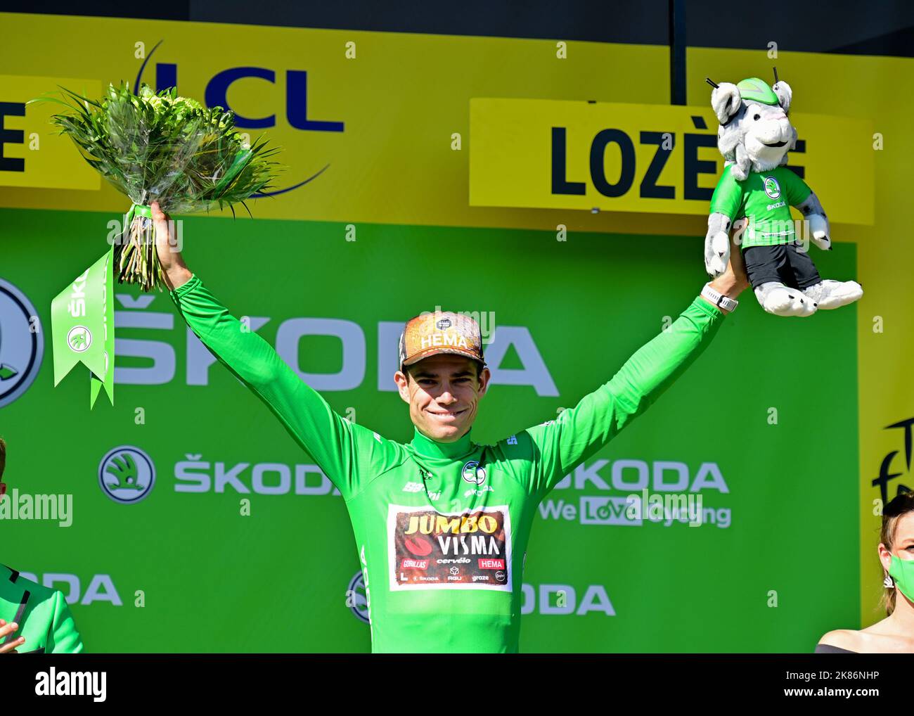 Wout VAN AERTtakeding encore une journée en vert après Tour de France, Stage 14, France, 16th juillet 2022, Credit:Pete Goding/Goding Images/PA Images Banque D'Images