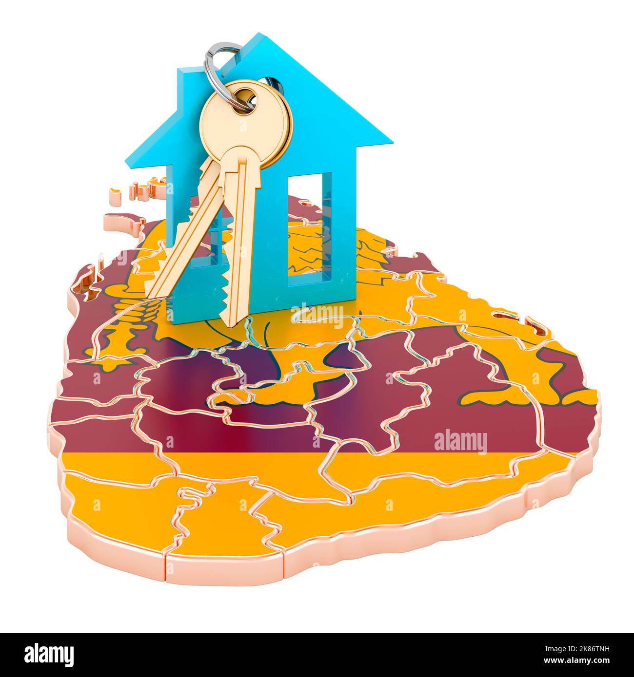 Immobilier au Sri Lanka concept. Biens à vendre, à louer ou à hypothèque. 3D rendu isolé sur fond blanc Banque D'Images