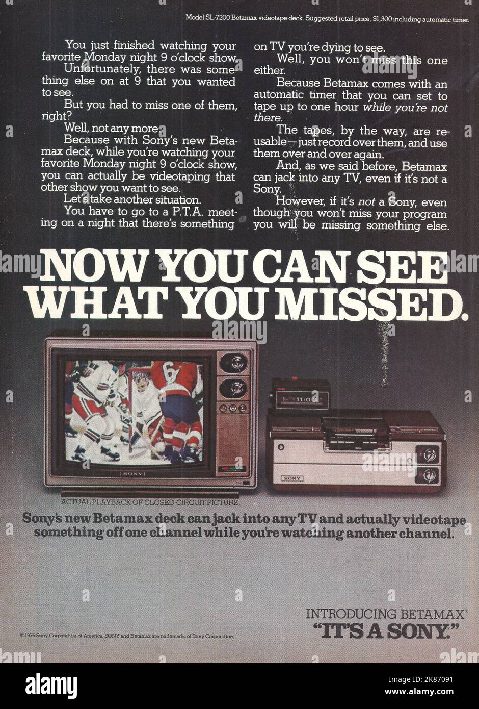 Publicité télévisée Sony Banque D'Images