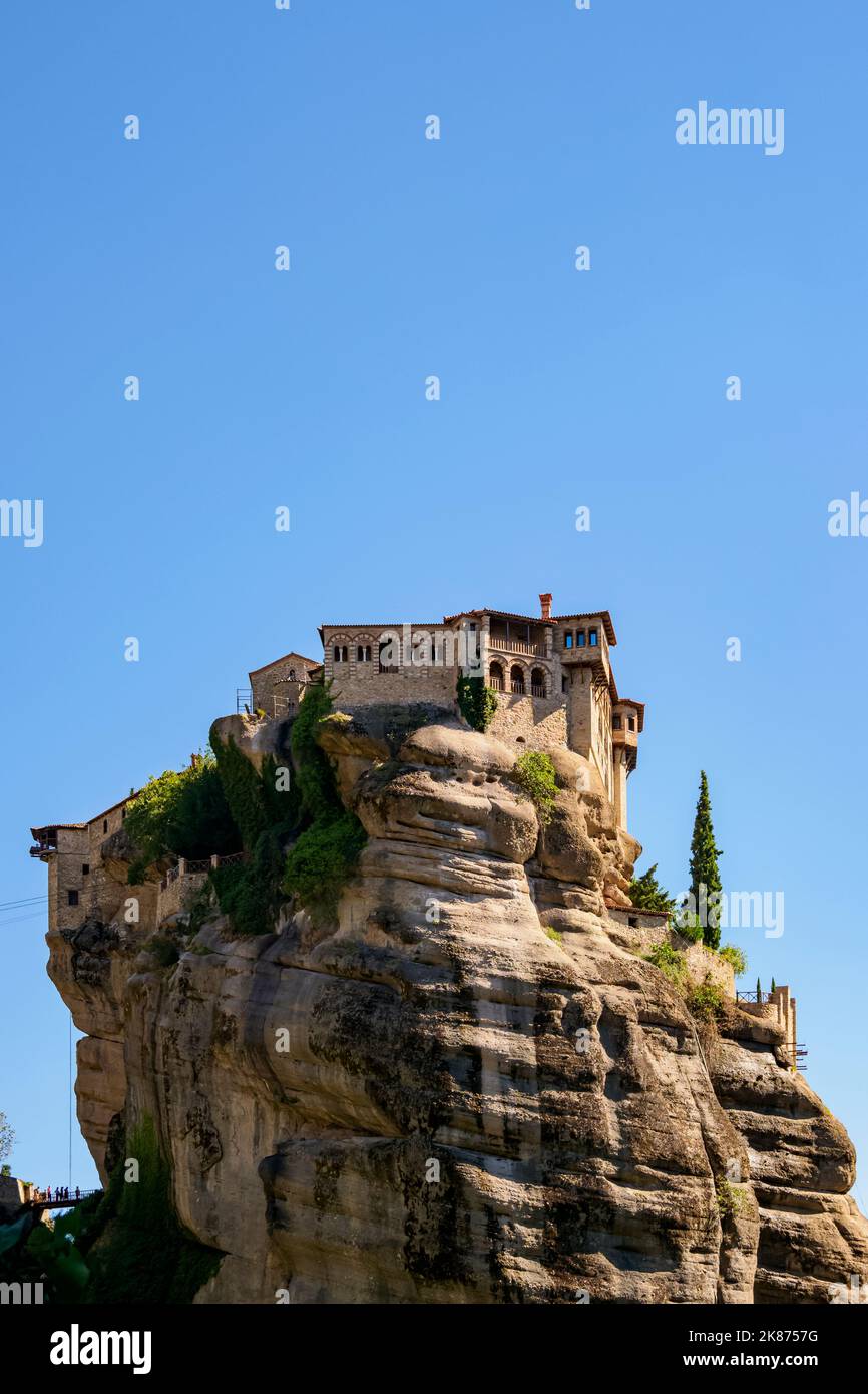 Monastère de Varlaam, Meteora, site classé au patrimoine mondial de l'UNESCO, Thessalie, Grèce, Europe Banque D'Images