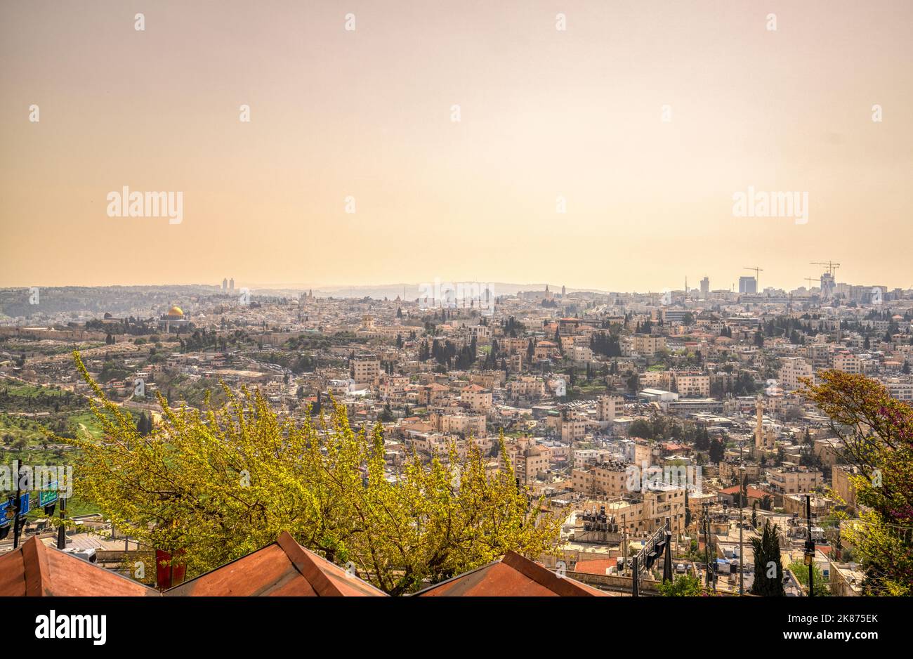 Une vue de Jérusalem, Jérusalem, Israël, Moyen-Orient Banque D'Images