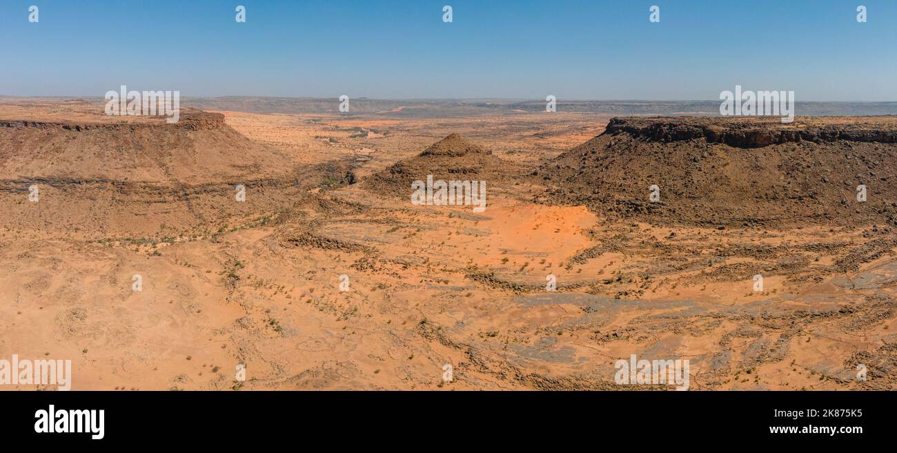 L'oasis de Diouk, Mauritanie, Sahara, Afrique de l'Ouest, Afrique Banque D'Images