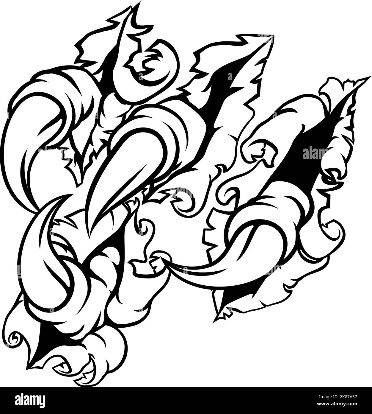 Ripping Monster Dinosaur Eagle Claw Talons Illustration de Vecteur