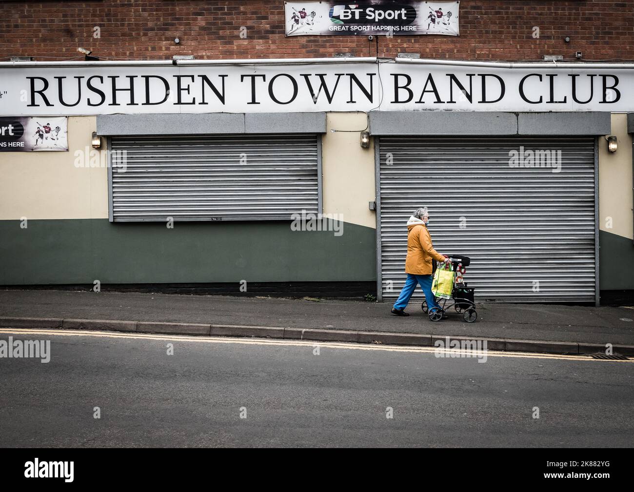 Rushden Run Down Town Centre Banque D'Images