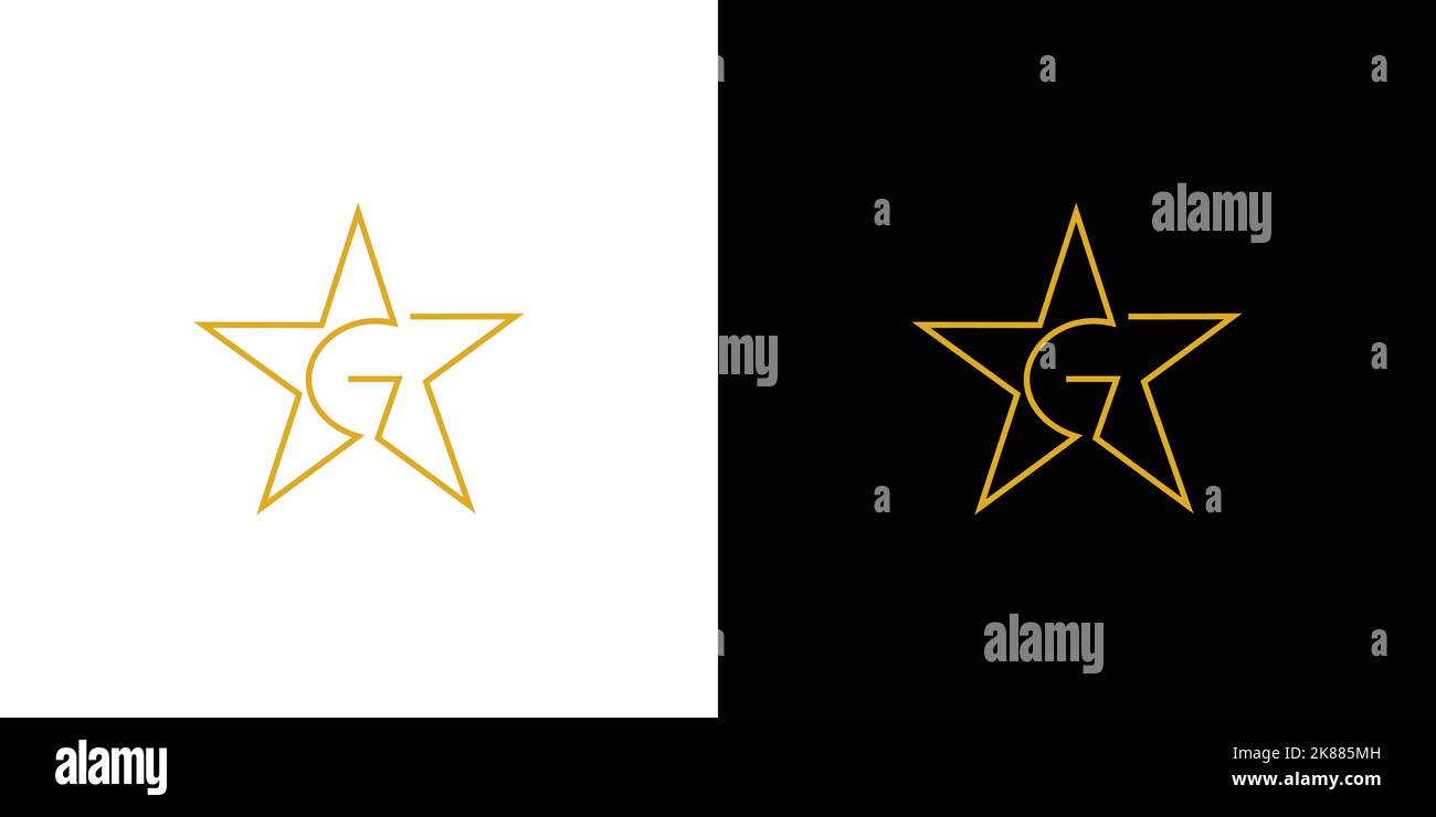 Moderne et unique lettre G initiales logo étoile Illustration de Vecteur