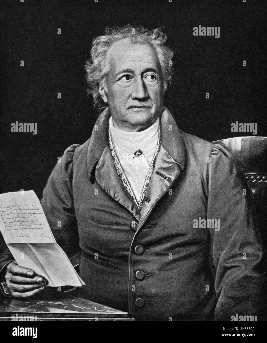 Johann Wolfgang von Goethe Writer (1749–1832) Gemalt von Joseph Stieler 1828, tableau daté du 1828 01 mai 1806 **AVERTISSEMENT** cette photographie est à usage éditorial exclusif et est protégée par le copyright de The film Company et/ou du photographe désigné par The film or production Company et ne peut être reproduite que par des publications en liaison avec la promotion du film ci-dessus. Un crédit obligatoire à The film Company est requis. Le photographe doit également être crédité lorsqu'il est connu. Aucune utilisation commerciale ne peut être accordée sans autorisation écrite de The film Company. Banque D'Images