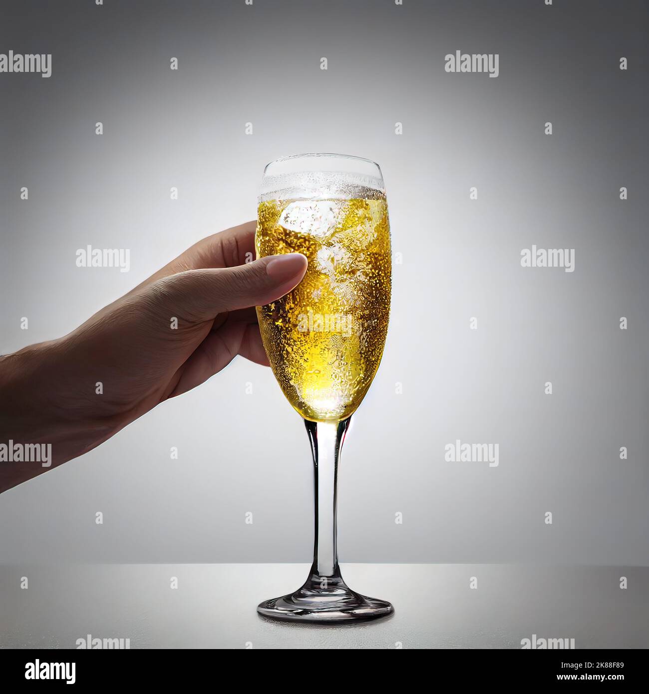 Délicieux verre de vin avec fond clair Banque D'Images
